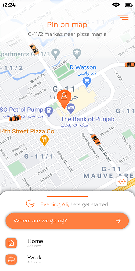 Food delivery app Cart
